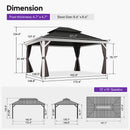 PURPLE LEAF White Gazebo for Modern Backyard Double Galvanized Steel Roof Awning and Upgrade Curtain Reinforcement Support Rods