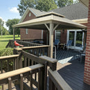 PURPLE LEAF Backyard Gazebo Champagne Hardtop Galvanized Steel Roof Awning and Upgrade Curtain with Lights-clear