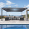 PURPLE LEAF Outdoor Louvered Pergola Patio Sun Shade Shelter with Adjustable Hardtop Patio Pergola Grey