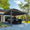 PURPLE LEAF Outdoor Metal Carport Gazebo Grey Steel Roof Aluminum Frame Shelter for Parking