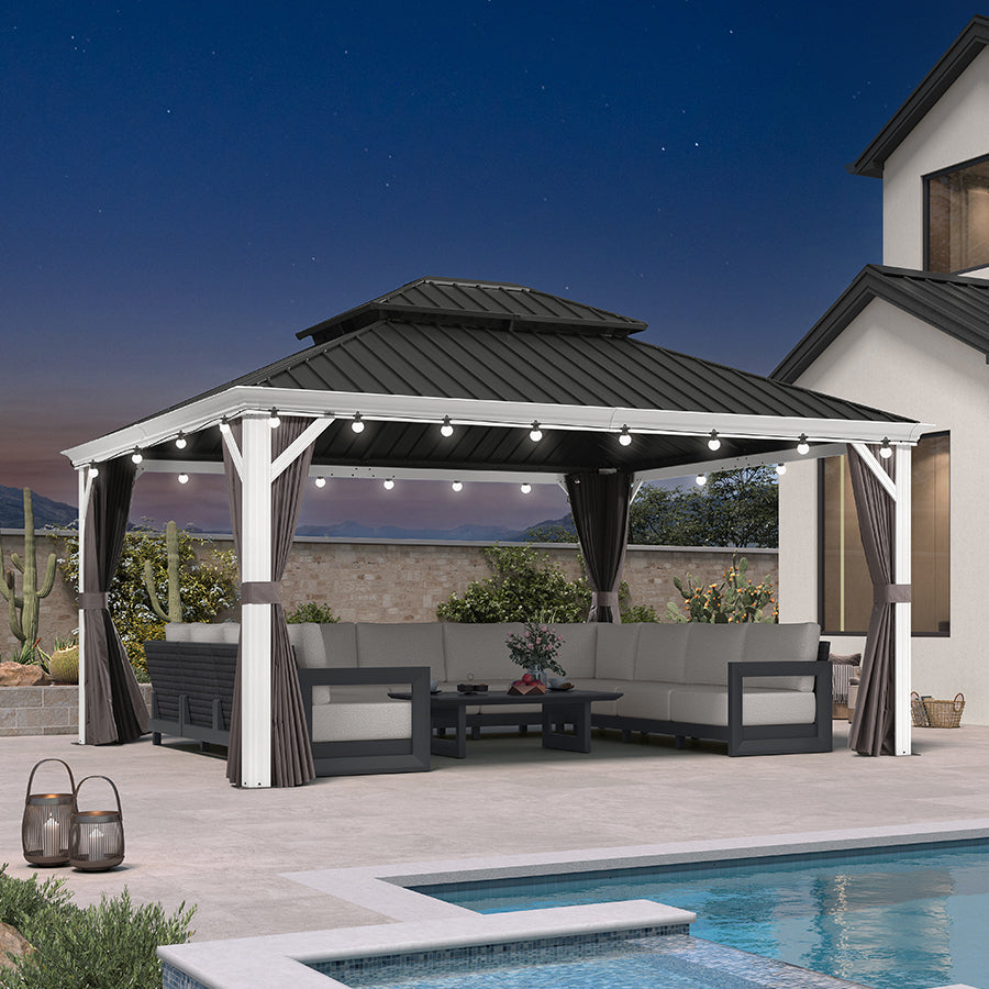 12- x 14-Foot Hardtop Gazebo with Solarium