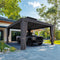 PURPLE LEAF Outdoor Metal Carport Gazebo Grey Steel Roof Aluminum Frame Shelter for Parking