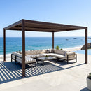 PURPLE LEAF Caesar Louvered Pergola Outdoor Adjustable Roof Modern Patio Aluminum Pergola for Deck Backyard Garden Hardtop Gazebo Bronze