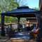 PURPLE LEAF Patio Gazebo for Backyard Grey Hardtop Galvanized Steel Roof Awning with Upgrade Curtain