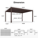 PURPLE LEAF Louvered Pergola Outdoor Adjustable Roof Modern Patio Aluminum Pergola for Deck Backyard Garden Hardtop Gazebo Bronze