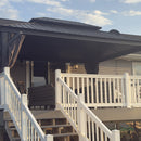 PURPLE LEAF Patio Gazebo for Backyard Grey Hardtop Galvanized Steel Roof Awning with Upgrade Curtain