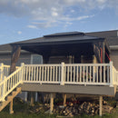 PURPLE LEAF Patio Gazebo for Backyard Grey Hardtop Galvanized Steel Roof Awning String Lights-milky