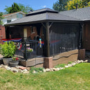 PURPLE LEAF Outdoor Hardtop Gazebo for Garden Bronze Double Roof Aluminum Frame Pavilion