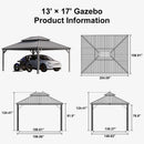 PURPLE LEAF Light Grey Metal Carport with Galvanized Steel Roof Heavy Duty Permanent Outdoor Car Shelter