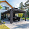 PURPLE LEAF Outdoor Metal Carport Gazebo Grey Steel Roof Aluminum Frame Shelter for Parking