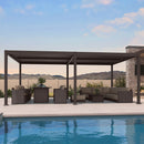 PURPLE LEAF Louvered Pergola Outdoor Adjustable Roof Modern Patio Aluminum Pergola for Deck Backyard Garden Hardtop Gazebo