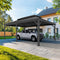 PURPLE LEAF Outdoor Metal Carport Gazebo Grey Steel Roof Aluminum Frame Shelter for Parking