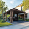 PURPLE LEAF Outdoor Metal Carport Gazebo Bronze Steel Roof Aluminum Frame Shelter for Parking