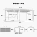 PURPLE LEAF Caesar LED Louvered Pergola with Integrated Solar Strip Lights Adjustable Aluminum Louvers Wind Resistant Pergolas for Patio Dining Deck Garden Yard White