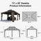 PURPLE LEAF Outdoor Metal Carport Gazebo Bronze Steel Roof Aluminum Frame Shelter for Parking