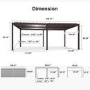 PURPLE LEAF Louvered Pergola Outdoor Adjustable Roof Modern Patio Aluminum Pergola for Deck Backyard Garden Hardtop Gazebo Bronze
