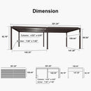 PURPLE LEAF Caesar Louvered Pergola Outdoor Adjustable Louvre Shade Modern Patio Aluminum Pergola with  Yellow Lights