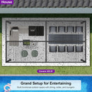 PURPLE LEAF Outdoor Louvered Pergola Patio Sun Shade Shelter with Adjustable Hardtop Patio Pergola Grey