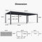 PURPLE LEAF Outdoor Louvered Pergola Patio Sun Shade Shelter with Adjustable Hardtop Patio Pergola Grey