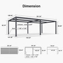 PURPLE LEAF Outdoor Louvered Pergola Patio Sun Shade Shelter with Adjustable Hardtop Patio Pergola Gray Frame White Roof