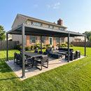 PURPLE LEAF Caesar Outdoor Louvered Pergola Patio Sun Shade Shelter with Adjustable Hardtop Patio Pergola Grey