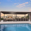 PURPLE LEAF Louvered Pergola Outdoor Adjustable Roof Modern Patio Aluminum Pergola for Deck Backyard Garden Hardtop Gazebo