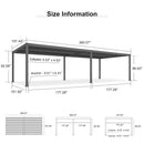 PURPLE LEAF Outdoor Louvered Pergola Patio Sun Shade Shelter with Adjustable Hardtop Patio Pergola Grey