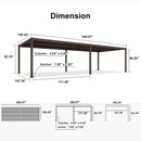 PURPLE LEAF Caesar Louvered Pergola Outdoor Adjustable Louvre Shade Modern Patio Aluminum Pergola with  Yellow Lights