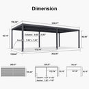PURPLE LEAF Caesar Outdoor Louvered Pergola Patio Sun Shade Shelter with Adjustable Hardtop Patio Pergola Grey