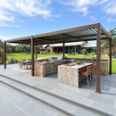 PURPLE LEAF Caesar Louvered Pergola Outdoor Adjustable Roof Modern Patio Aluminum Pergola for Deck Backyard Garden Hardtop Gazebo Bronze