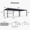 PURPLE LEAF Outdoor Louvered Pergola Patio Sun Shade Shelter with Adjustable Hardtop Patio Pergola Grey