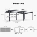 PURPLE LEAF Outdoor Louvered Pergola Patio Sun Shade Shelter with Adjustable Hardtop Patio Pergola Gray Frame White Roof