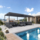 PURPLE LEAF Caesar Outdoor Louvered Pergola Patio Sun Shade Shelter with Adjustable Hardtop Patio Pergola Grey