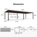 PURPLE LEAF Louvered Pergola Outdoor Adjustable Roof Modern Patio Aluminum Pergola for Deck Backyard Garden Hardtop Gazebo Bronze