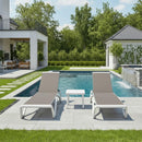 PURPLE LEAF Patio Chaise Lounge Chair Outdoor Plastic Textilene Sun Bathing Recliner Tanning Pool Lounger with 6 Adjustable Position for Outside Beach in-Pool Lawn Poolside