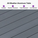 PURPLE LEAF 7/9/11 Pieces Outdoor Dining Set with Aluminium Table and Rattan Chairs, Grey
