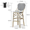 Clearance-PURPLE LEAF Modern Bar Stool Set of 2, Woven Counter Stools with Back, Bistro Bar Stools