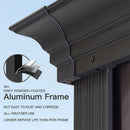 PURPLE LEAF Outdoor Metal Carport Gazebo Grey Steel Roof Aluminum Frame Shelter for Parking