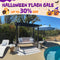 PURPLE LEAF 3-Seat Outdoor Metal Pergola Swing Bed Hanging Cloud Swing Chair with Stand Cushions & Pillows for Outdoor