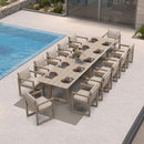 PURPLE LEAF Caesar Outdoor Dining Set Aluminum Luxury Patio Furniture Table and Chairs Set with Olifen Removable Thick Cushion and Pillow Patio Dining Sets for Garden Deck