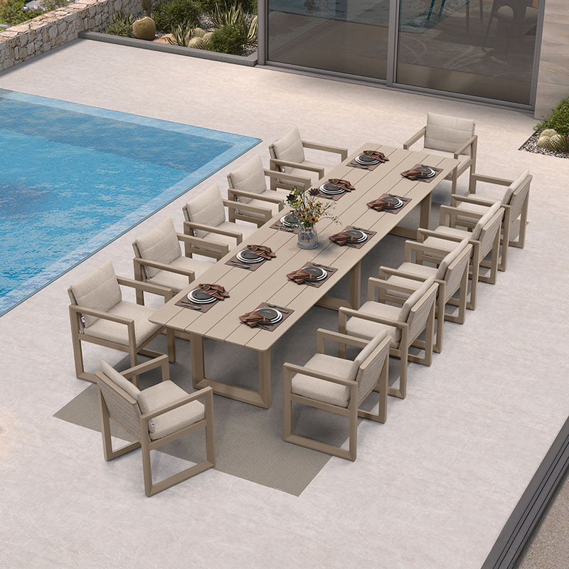 PURPLE LEAF Caesar Outdoor Dining Set Aluminum Luxury Patio Furniture Table and Chairs Set with Olifen Removable Thick Cushion and Pillow Patio Dining Sets for Garden Deck