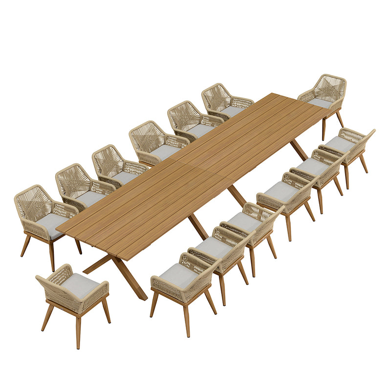 PURPLE LEAF Outdoor Dining Set All-Weather PE Rattan Outdoor Patio Furniture Set with Aluminum Frame