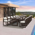 PURPLE LEAF Caesar Outdoor Dining Set Aluminum Luxury Patio Furniture Table and Chairs Set with Olifen Removable Thick Cushion and Pillow Patio Dining Sets for Garden Deck