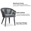 PURPLE LEAF 7/9/11 Pieces Outdoor Dining Set with Aluminium Patio Furniture Table and Rattan Chairs Sets for Deck, Backyard and Indoor, Grey