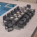 PURPLE LEAF Caesar Outdoor Dining Set Aluminum Luxury Patio Furniture Table and Chairs Set with Olifen Removable Thick Cushion and Pillow Patio Dining Sets for Garden Deck