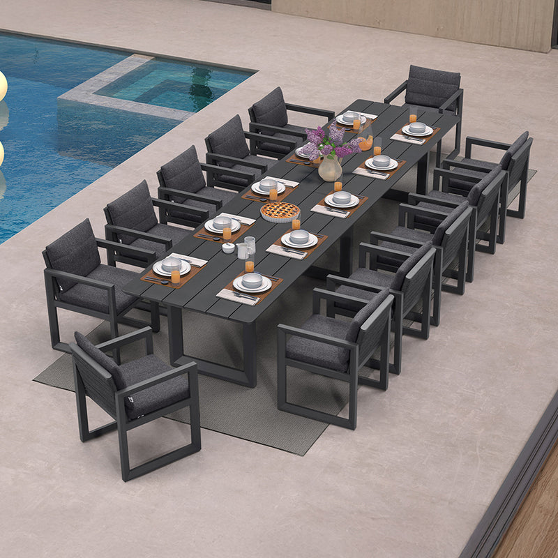 PURPLE LEAF Caesar Outdoor Dining Set Aluminum Luxury Patio Furniture Table and Chairs Set with Olifen Removable Thick Cushion and Pillow Patio Dining Sets for Garden Deck