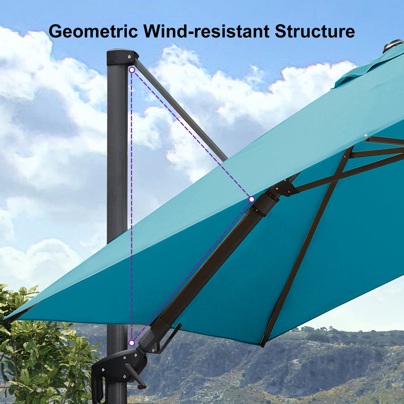 PURPLE LEAF Affordable Patio Umbrella Swivel Left-Right Tiliting Cantilever Umbrella