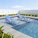 PURPLE LEAF Patio Chaise Lounge Chair Outdoor Plastic Textilene Sun Bathing Recliner Tanning Pool Lounger with 6 Adjustable Position for Outside Beach in-Pool Lawn Poolside