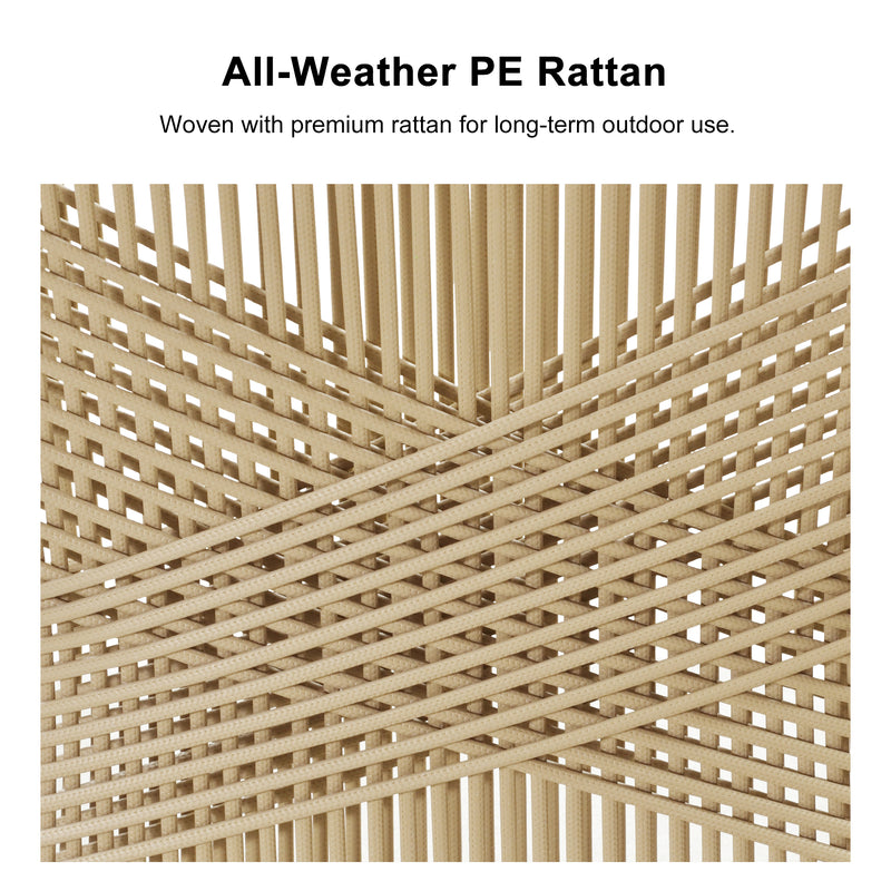 OPEN BOX I PURPLE LEAF Outdoor Dining Chair ×2 All-Weather PE Rattan with Aluminum Frame