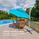 PURPLE LEAF Large Round Patio Cantilever Umbrella for Deck, Pool, Backyard